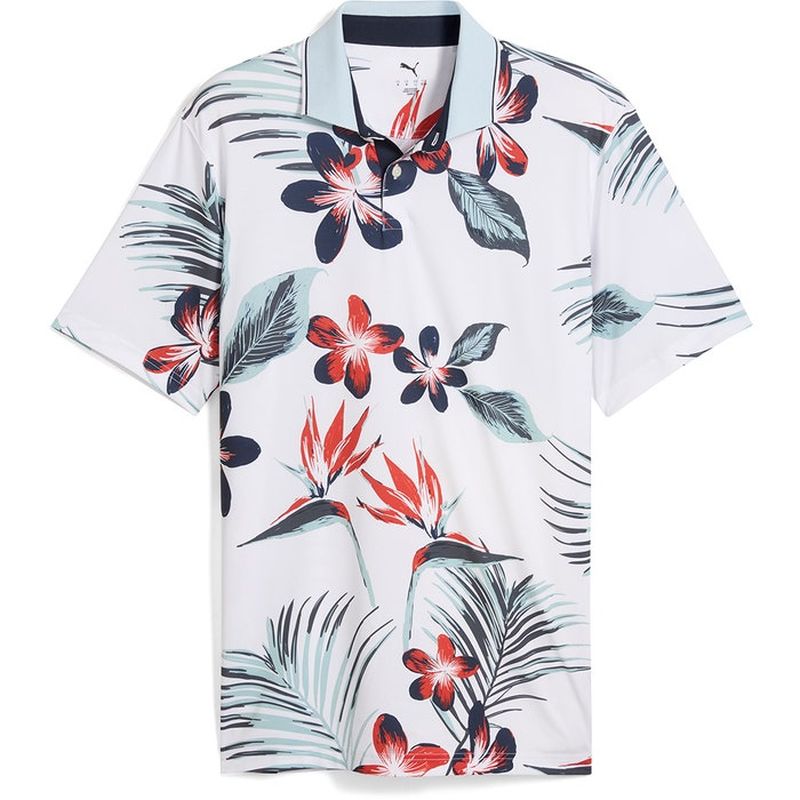 Puma MATTR Luau Polo - White Glow/Red Fire