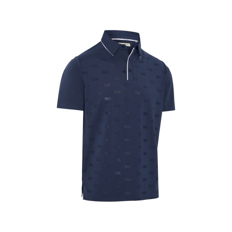 Callaway Legacy Collection Logo Jacquard Polo - Medieval Blue