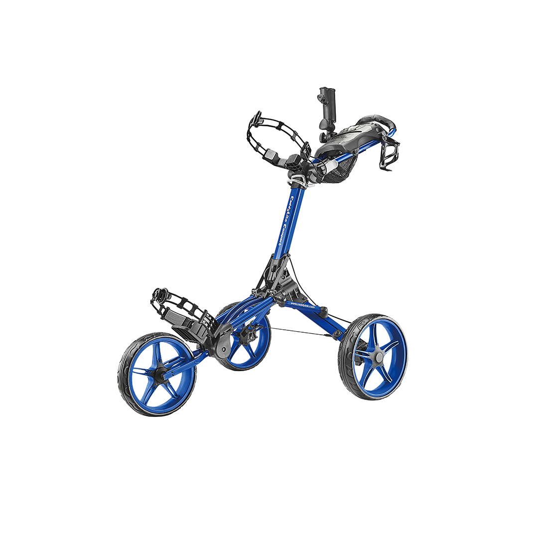 CaddyTek CaddyLite Compact - 3 Wheel Golf Trolley - Blue