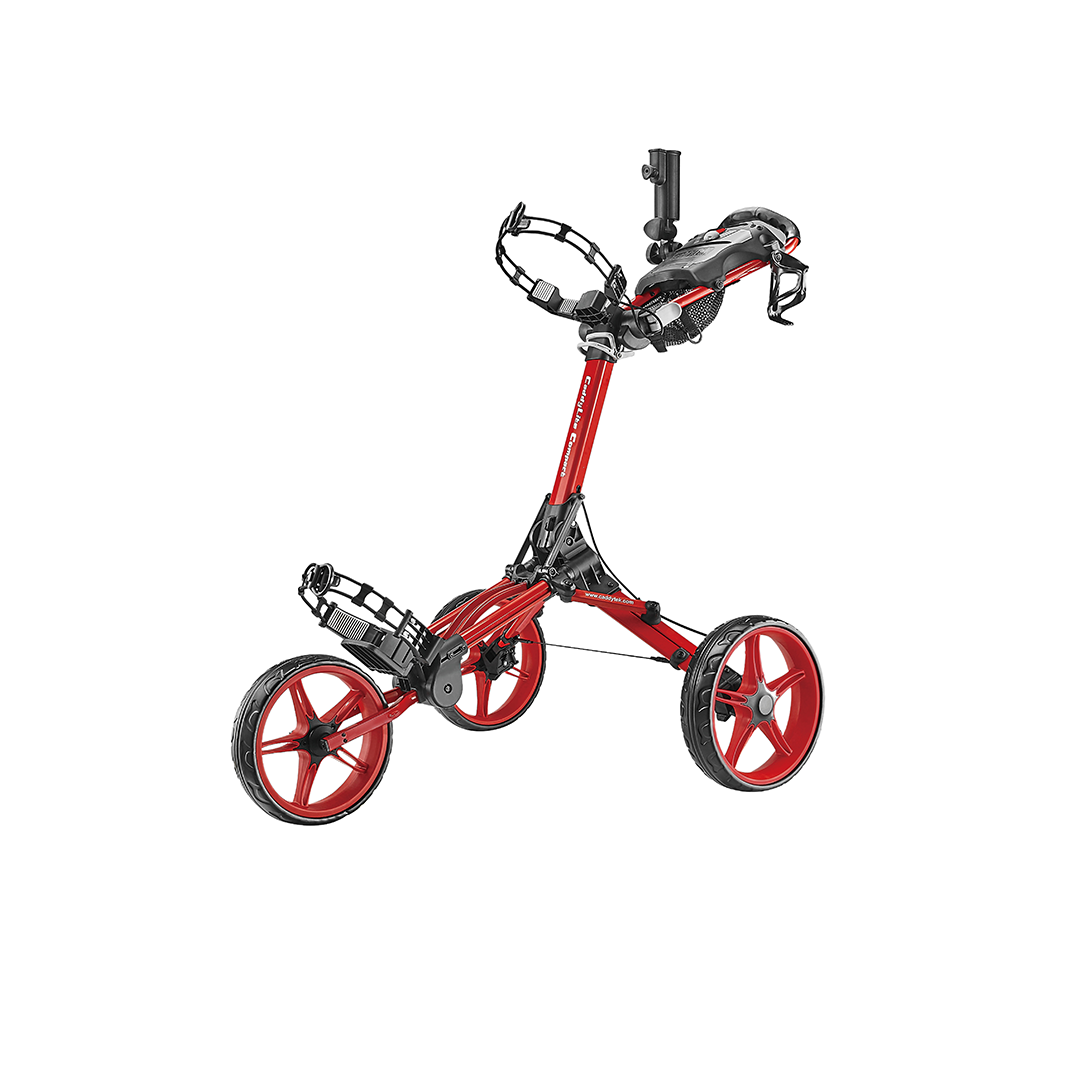 CaddyTek CaddyLite Compact - 3 Wheel Golf Trolley - Red