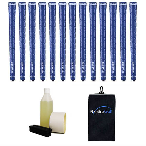 Golf Pride Tour Wrap 2G Blue Grip kit - 13 grips, clamp, solvent, tape, towel