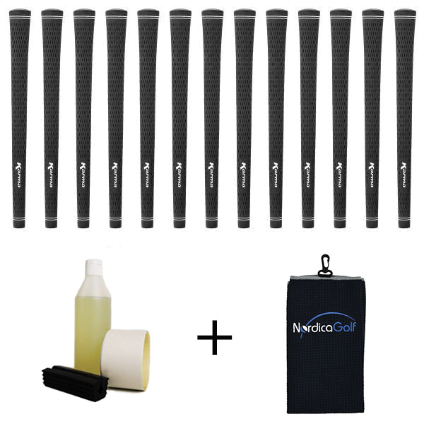 Karma Black Velvet Grip kit - 13 grips, clamp, solvent, tape, towel