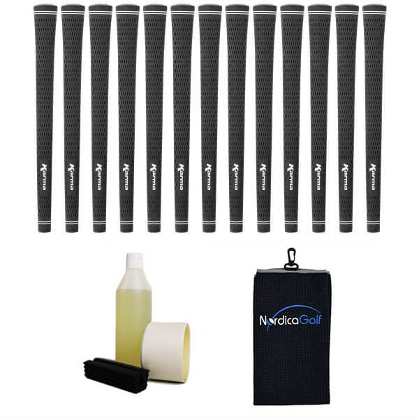 Karma Black Velvet Midsize Grip kit - 13 grips, clamp, solvent, tape, towel