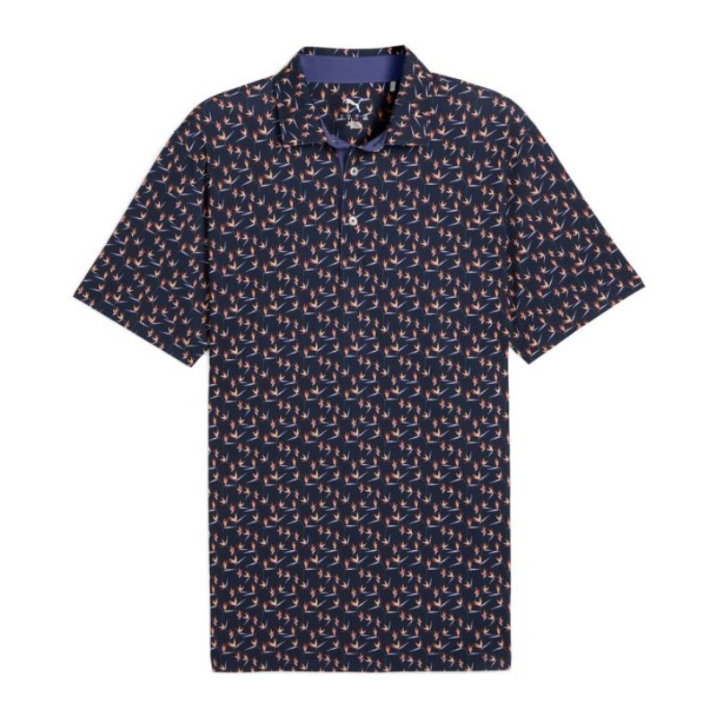 Puma MATTR Paradise Polo - Deep Navy/Sunny Yellow