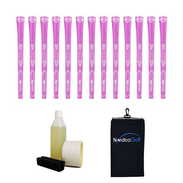 Karma Sparkle Undersize Pink 0.560" Grip kit - 13 grips, clamp, solvent, tape, towel
