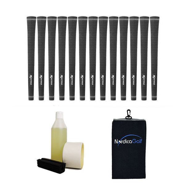 Karma Black Velvet Jumbo Grip kit - 13 grips, clamp, solvent, tape, towel