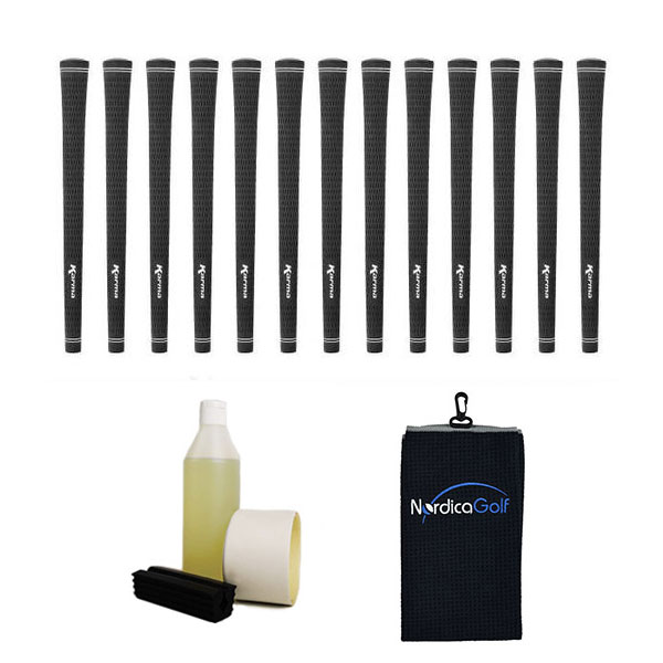 Karma Black Velvet Junior 0.540" Grip kit - 13 grips, clamp, solvent, tape, towel