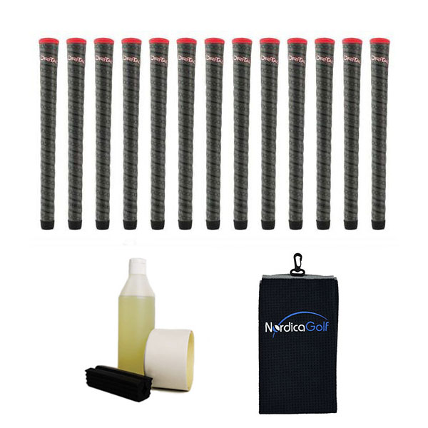 Winn DriTac Wrap Black Grip kit - 13 grips, clamp, solvent, tape, towel