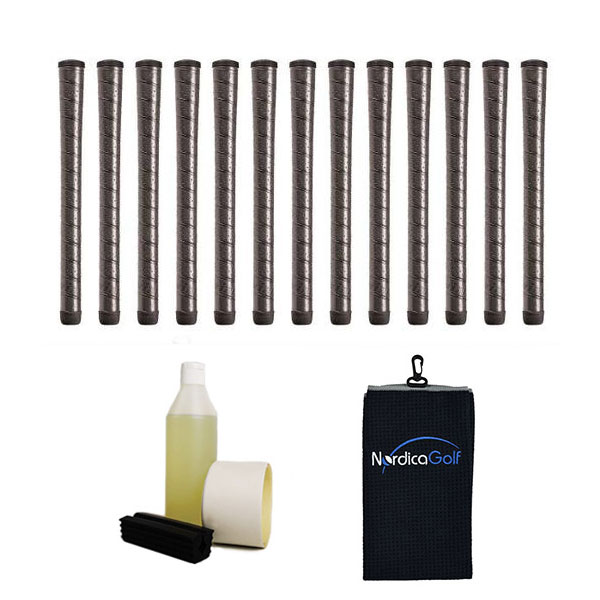 Winn Excel Soft Undersize Black Grip kit - 13 grips, clamp, solvent, tape, towel